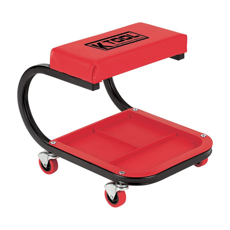 K Tool International 74981 Mechanics Creeper Seat with Tool Storage for Garages, Repair Shops, and DIY, Padded Seat, 350 lbs. Capacity, Heavy Duty K Tool International