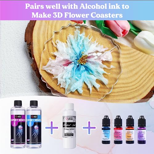 LET'S RESIN White Alcohol Ink for Epoxy Resin, Upgraded White Alcohol Ink 3.5oz/100ml, Alcohol-Based Resin Ink, White Resin Pigment for Resin Petri, - WoodArtSupply