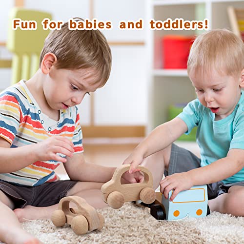 TOY Life Wooden Toys Cars, Montessori Toys for Babies 0-6-12 Months, Baby Rattle Toy Cars for Toddlers 1-3, Wooden Baby Toys for 1 + Year Old, Baby TOY Life
