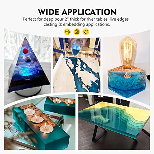 Magicfly Deep Pour Epoxy Resin 2-4 Inch, 3 Gallon Epoxy Resin Kit with Pump, Art Casting Resin for River Table Tops, Bar Top, Wood, 2:1 Crystal Clear Magicfly