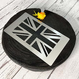 Aleks Melnyk No.430 Metal Stencil, British Flag, Royal Union Flag, Union Jack, Small Stencil, 1 PC, Template for Wood Burning, Engraving, Crafting, Aleks Melnyk