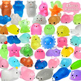 OCATO 45Pcs Mochi Squishys Toys Mini Squishies 2nd Generation Glitter Animal Squishies Party Favors for Kids Adults Stress Relief Toy Treasure Box OCATO