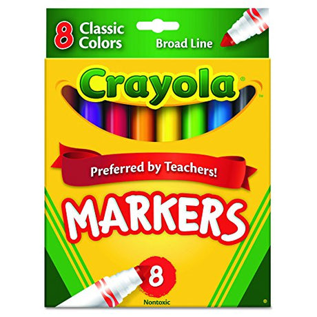 Crayola Broad Line Markers, School Supplies, Assorted Colors, 8 Count Crayola