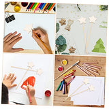 Yardwe 6Pcs Wand Unfinished Wooden Wands DIY Princess Wand kit Girls Costume Accessories Fairy Wood Wands Princess Party Decorations Fairy Sticks Yardwe