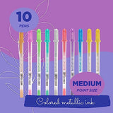 SAKURA Gelly Roll Metallic Gel Pens - Pens for Scrapbook, Journals, or Drawing - Colored Metallic Ink - Medium Line - 10 Pack SAKURA
