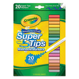 Crayola 588106 Washable Super Tips Markers, Assorted, 20/Set Crayola