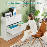 Letaya 3 Drawer File Cabinets with Lock,Metal Lateral Filing Cabinets for Home Office Organization Hanging Storage Letter/Legal/F4/A4(Assembly Letaya