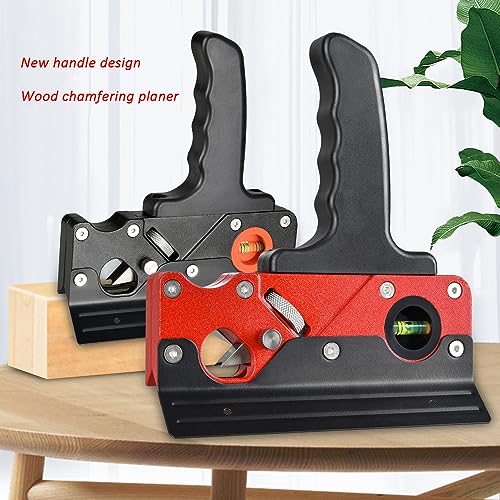 TIASOU Wood Planers for Woodworking, Chamfer Plane Woodworking Edge Corner Flattening Tool with Auxiliary Locator and Handles, Hand Chamfering Planer Tiasou
