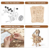 Rowood 3D Puzzle for Adults, DIY Wooden Model Kit for Adults to Build, Handheld Film Mechanical Gear Building Set, Birthday Vitascope Projector Rowood