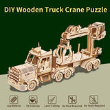 3D Wooden Truck Crane Puzzle Kit for Adults – Challenging DIY Model Building Craft by Hallisun Hallisun