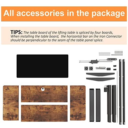 farexon Electric Standing Desk Adjustable Height, 55 x 24 Inch Sit Stand up Desk with Large Mouse Pad, Double Metal Hook,4 Memory Preset Heights Home farexon