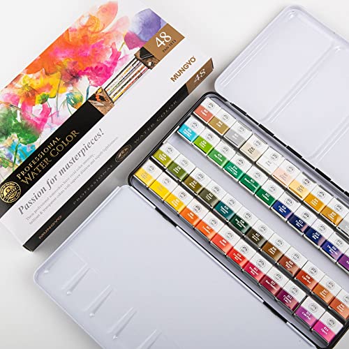 Sargent Art 32-6048 Artist Quality 48ct Professional Watercolor Set, Tin Case, 48 Count (Pack of 1), Multi Color - WoodArtSupply