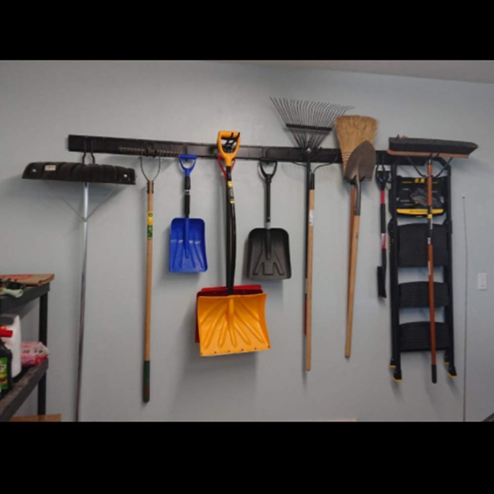 64 Inch Garage Tool Organizer Wall Mount Hooks Adjustable Storage