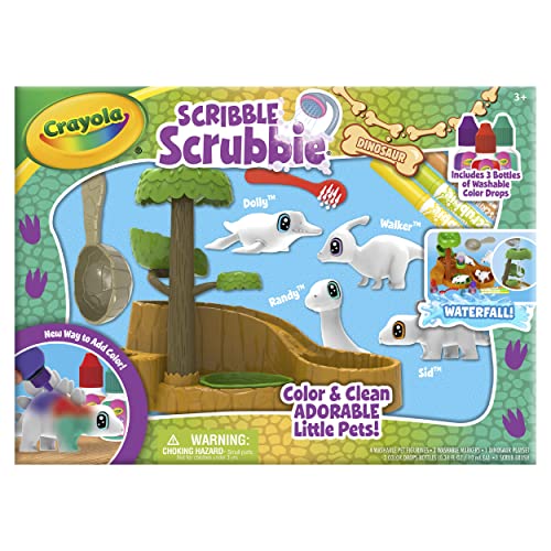 Crayola Scribble Scrubbie Pets Dinosaur Waterslide, Dinosaur Toys for Kids, Pet Grooming Set, Holiday Gifts for Kids, Ages 3+ Crayola