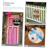 Kisangel 5pcs Wooden Blank Hanging Tag Wooden Craft Shapes Wood Panels Unfinished Door Sign Cutouts Wood Slices Wood Sign Blank Disc Xmas Wall Plaque Kisangel