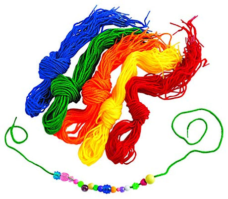 Colorations YARNTIP Tipped Lacing Yarn for Kids, 100 Pieces, Assorted Colors, 32 Inches Long, Weaving, Beading, Arts & Crafts, Jewelry, Motor Skills, Colorations