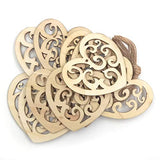 Healifty 10PC Unfinished Wood Cutouts Unfinished Wood Shapes Heart Shaped Wood Unfinished Wood Slices Wood Log Discs Wood Heart Confetti Heart Wood Healifty