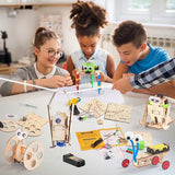 STEM Kits for Kids Ages 8-10-12, Robot Building Crafts Kit for Boys Age 6-8, Wood Science Projects, 3D Wooden Puzzles, Woodworking Model Christmas Yutin
