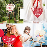 Whaline 10Pcs 16 Inch Valentines Wooden Heart Cutouts Large Unfinished Heart Wood Sign Craft Ornament Blank Wood Slices for Valentine's Day Wedding Whaline