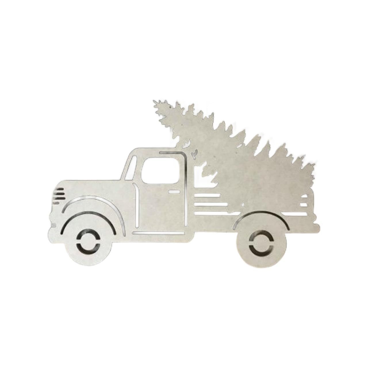 Antique Pickup Truck with Christmas Tree Shape, Unfinished Winter Holiday Wood Craft, Build-A-Cross Build-A-Cross