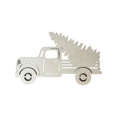 Antique Pickup Truck with Christmas Tree Shape, Unfinished Winter Holiday Wood Craft, Build-A-Cross Build-A-Cross