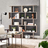 VASAGLE Greige 5-Tier Wooden Bookcase - Stylish Freestanding Decorative Shelf and Room Divider VASAGLE