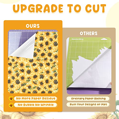 Tintnut Sunflower Permanent Vinyl - 7 Sheets 12"x10", Permanent Vinyl for Cricut Machine, Floral Permanent Vinyl Sheets, Permanent Adhesive Vinyl, Tintnut