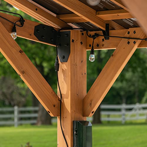 Backyard Discovery Norwood 16 ft. x 12 ft. Cedar Wood Gazebo,Thermal Insulated Steel Roof, Durable, Supports Snow Loads and Wind Speed, Rot Backyard Discovery