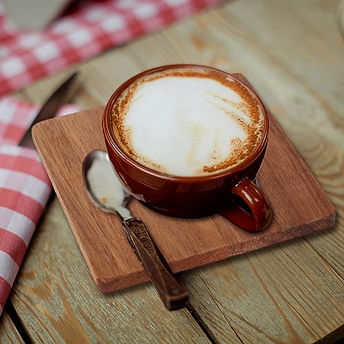 16 Pieces Unfinished Wood Coasters, 4 Inch Square Acacia Wooden Coasters for Crafts with Non-Slip Silicon Dots for DIY Stained Painting Wood Aweyka