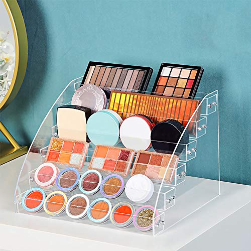 Yebeauty Clear Nail Polish Display Holder Organizer, 6 Layers Acrylic Organizer Storage Tray Rack Stand Holder for Cosmetic Eyeglasses Lash Display - WoodArtSupply