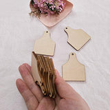 30PCS Cow Tag Natural Wood Earrings Blanks,Wood Jewelry Accessories, DIY Unfinished Wood Shapes (2.0") ACFENG