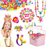 Atoymut Pop Beads, Snap Beads for Kids Crafts DIY Jewelry Making Kit to Bracelets Necklace Hairband and Rings Toy for Age 3 4 5 6 7 8 Year Old Girls Atoymut
