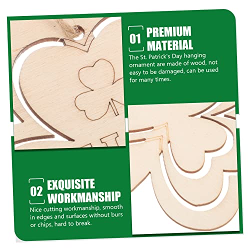 Anneome 30pcs Small Pendant Wooden Shamrock Cutouts Shamrock Decorations Unfinished Wooden Cutouts DIY Shamrocks Cutouts Wood Crafts Shamrock Prop Anneome