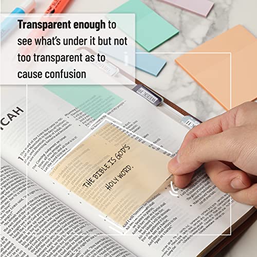 Mr. Pen- Transparent Sticky Notes, 200 pcs, Pastel Colors, See Through Sticky Notes, Sticky Notes Transparent, Sticky Notes Clear, Annotation Sticky Mr. Pen