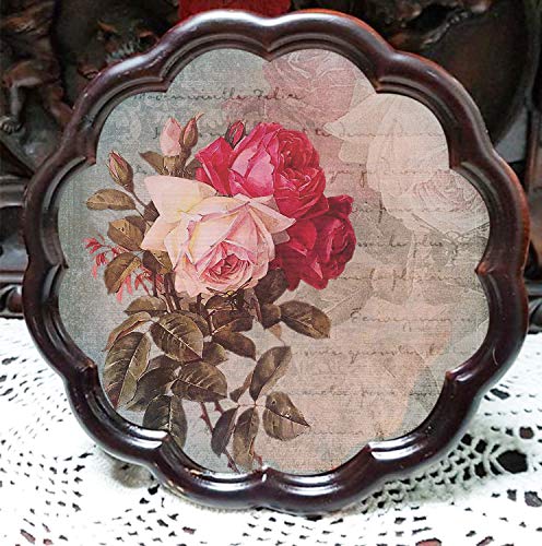 CrafTreat Rose Decoupage Paper for Crafts and Furniture - Poppies and Roses - Size: A4 (8.3 x 11.7 Inch) 8 Pcs - Furniture Decoupage Paper Poppies - - WoodArtSupply