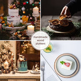 Maputune 8 Pcs 7 - 8 inches Large Unfinished Wood Slices for Centerpieces, Natural Rustic Wooden Plate for DIY Craft, Round Wood Chips for Table Maputune