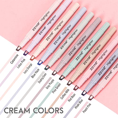  ZEYAR Aesthetic Highlighter Marker Pen, Cream Colors