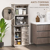 HOMCOM Freestanding Rustic Kitchen Buffet with Hutch, Pantry Storage Cabinet with Sliding Barn Door, Adjustable Shelf, Vintage Wood HOMCOM