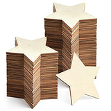 60 Pieces 5 Inch Unfinished Wooden Star Blank Natural Wood Slices Wooden Cutout Tiles for DIY Crafts Home Decoration Painting Staining Coopay