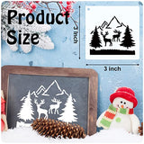60 Pieces Winter Stencils Pine Tree Deer Bear Mountain Animal Stencils Reusable for Christmas Winter DIY Crafts Wall Home Decor (Deer) Marspark