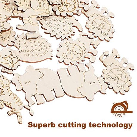 PRETYZOOM 100 Pcs Wooden Shapes Embellishments Animal Cutouts Wooden Shapes for Crafts Unfinished Wood Cutouts Animal for Crafts PRETYZOOM