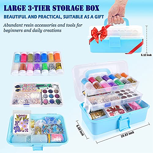 Resin Decoration Accessories Kit,Resin Supplies Kit for Beginner,with Dried Flowers,Butterfly Stickers,Resin Mica Powder and Fillers,Resin Measuring Myzzxt
