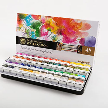 Sargent Art 32-6048 Artist Quality 48ct Professional Watercolor Set, Tin Case, 48 Count (Pack of 1), Multi Color - WoodArtSupply