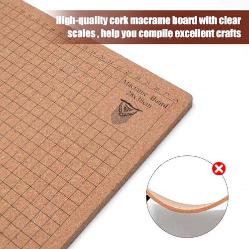 12X16 in Macrame Board for Braiding & Cording: Macramé Project Board for Braiding Bracelet Creating Macrame and Knotting Creations (12X16IN) MicoSim