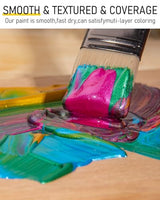 Nicpro Metallic Acrylic Paint Set (8.45 oz, 250 ml), 20 Colors Large Acrylic Paint Bulk, Non Toxic Art Painting Supplies for Multi Surface Canvas Nicpro