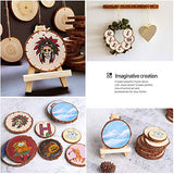 5ARTH Natural Wood Slices - 30 Pcs 3.1-3.5 inches Craft Unfinished Wood kit Predrilled with Hole Wooden Circles for Arts Wood Slices Christmas 5ARTH