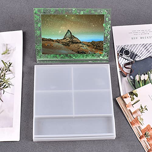 2 Pieces Photo Frame Resin Mold, SourceTon Rectangle and Heart Shape Silicone Epoxy Molds for Home Decoration, DIY Crafts and Handmade Gifts SourceTon