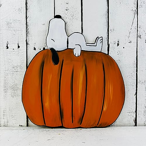 Dog on Pumpkin, Thanksgiving Shape, Unfinished Wood Cutout, Paint by Line, Build-A-Cross Build-A-Cross