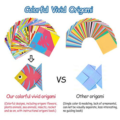 hapray Origami Kit for Kids Ages 5-8 8-12, with Guiding Book, 98 Sheets Paper with 47 Patterns, DIY Art and Craft Projects, Beginners Children's Day hapray