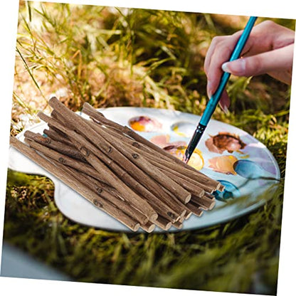 PACKOVE 100pcs Popsicle Sticks Log Sticks Wood Crafts Photo Props Natural Twigs Sticks Driftwood DIY Crafts Crafting Sticks Wood Twigs Embellishments